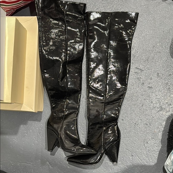 Black Over-the-Knee Women's Boots - Picture 2 of 2